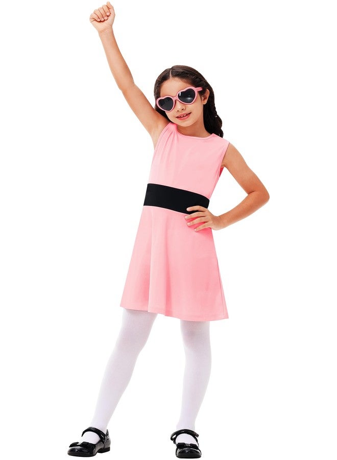 Deerose Girl Halloween Sleeveless Pink Dresses Captain Blosum Dress Fit Flare Tank Dress 5-6 Years - Image 3